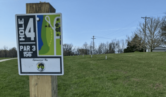 Nearby local attractions featuring the outdoor disc golf course at Marceline Park, a fun activity for guests staying at Circle O Lodge in Marceline Missouri